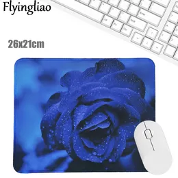 Blue Flowers Rose Creative Office Keyboard Pad Kawaii Laptop Muismat Antislip Bureaumatten Custom Desk Pad Muismat Pols