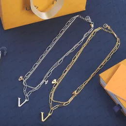 Collana di design in oro V Gioielli Moda Collana in argento Collana di trifoglio regalo