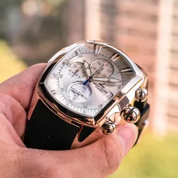 Reef Tiger/RT Top marka luksusowe zegarki sportowe dla mężczyzn stalowy gumowy pasek chronograf wodoodporny zegarek Relogio Masculino RGA3069-T