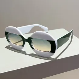 نظارة شمسية كبيرة الحجم من كامبتا أوفال جديدة في الموضة هيب هوب متعدد الألوان نظارات العين تصميم العلامة التجارية الفاخرة UV400 ظلال