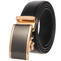 Belts High-quality Luxury Vintage Business Designer Alloy Automatic Buckle Men's Genuine Leather Jeans Belt