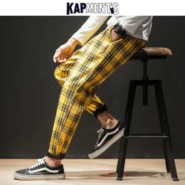 Jeans Kapments japonais Streetwear pantalons à carreaux hommes Joggers 2023 hommes décontracté sarouel droit mâle coréen pantalon décontracté pantalon 5xl