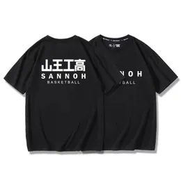 드레스 EIJI SAWAKITA 애니메이션 TSHIRT 슬램 만화 그래픽 인쇄 대형 남성면 짧은 슬리브 티 여자 최고 여름 커플 의류