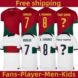22/23 Portugals Fans Player نسخة Men Kid Football مجموعة رونالدوس كأس العالم بعيدا عن كاميسا دي فوتبول ب.