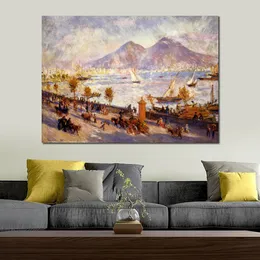 Empresyonist Peyzaj Tuval Sanat Mount Vesuvius Sabah Pierre Auguste Renoir Resim Hotel Lobby için El Yapımı Sanat Eserleri