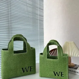 Vacation Summer Travel Bag Grass Beach Bags Women Straw Handbag Purse Classic Fashion Embroidery Letter High Quality Hand Woven Totes Straw Shopping 4 Colors