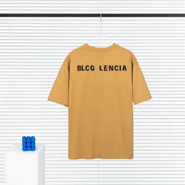 BLCG LENCIA 2023 novedad de verano 250g 100% camiseta de tela de algodón para hombre de alta calidad con estampado de Color de manga caída camisetas sueltas de gran tamaño Tops 202374