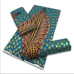 Tessuto e cucito Tessuto cerato dorato africano Cotone Roba Rapper Batik Ankara Materiale originale di alta qualità Pagne Maintenant 230707