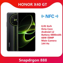 Oryginalny honor X40 gt 5G telefon komórkowy 6.81 cala snapdrgon 888 octa core android 12 bateria 4800mAh 66W 50MP główny aparat 144 hz