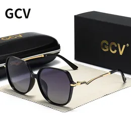 GCV 2022 New Fashion Polarized Women Cat Eye Butterfly Solglasögon Fyrkantiga Bågar Solglas Dam Lunette De Soleil Femme UV400