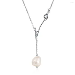 Wisiorek naszyjniki moda krótki łańcuszek obojczykowy barokowy naszyjnik z pereł słodkowodnych z gałęzią dla kobiet