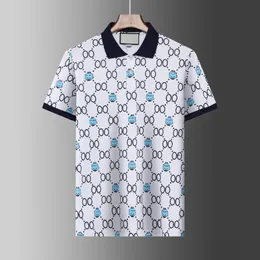 폴로 2023 이탈리아 폴로 셔츠 패션 맨 폴로 셔츠 짧은 슬리브 캐주얼 코튼 티셔츠 고품질 캐주얼 레터 다운 칼라 탑 M-3XL