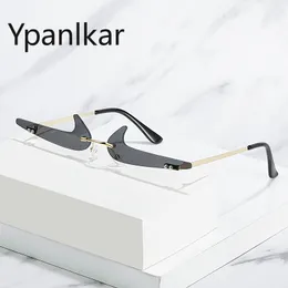 Kleine Randlose Sonnenbrille Frauen 2022 Neue Mode Vintage Beliebte Reise Lustige Brillen Sexy Prom Rahmenlose Sonnenbrille Für Männer