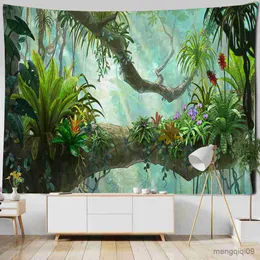 Tapestries Beautiful Magic Forest Castle World Theme of Fairy Tales Scenery Hanging Curtain Tapestry Art Decoration Room Living Room R230710
