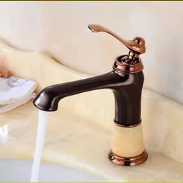 Bathroom Sink Faucets European Style Black Retro And Cold Mixed Water Basin Faucet Copper Alloy Antique Topaz Wash Bathtub