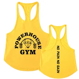 Linne för herr Gym T-shirts för linnen Sportkläder man singlets rave POWERHOUSE Bodybuilding print Fritidsväst sportkläder Undertröja 230710