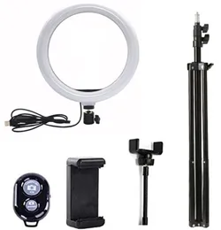 Upgrade LED Ring Light 8quot com bastão de selfie para vídeo do YouTube e maquiagem mini desktop para câmera com suporte para celular