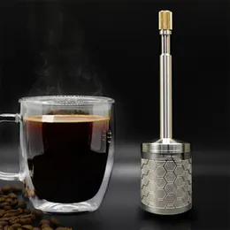 Kaffefilter, pressat kaffefilter i rostfritt stål Bärbar kaffebryggare för resa, är liten i storleken lätt att rengöra och återanvändbar 230710