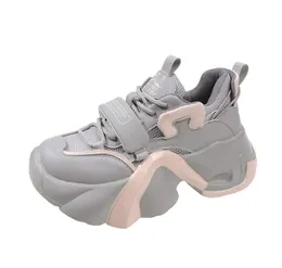 Kvinnors hög plattform Chunky Sneakers Kvinna Stövlar Mode Kvinnor Sportskor Rosa Vit Sport Sneaker Tennis Eleganta flickstövlar