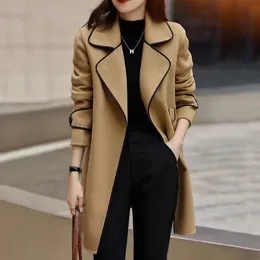 Pelz Frauen Jacken Einfarbig 2022 Herbst Winter Mäntel mit Gürtel Langarm Mantel Elegante Strickjacke Weibliche Mode Oberbekleidung