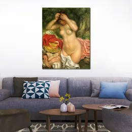 Moderne paysage toile mur Art baigneuse arrangeant ses cheveux Pierre Auguste Renoir peintures à la main de haute qualité