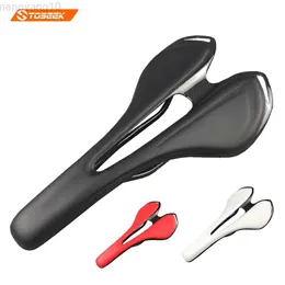 Bike Saddles Hot selling!bicycle carbon saddle Super light weight 125g TOUPE leather saddle red/black/white HKD230710