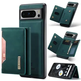 DG.MING Wallet Pack Cases de couro para Google Pixel Fold 8 Pro 7 7A 6 6A Sony Xperia 1 10 V One Plus 11 2in1 Business Credit ID Card Slot Pocket Holder Kickstand Pouch Bags