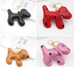 Designer Cartoon Animal Small Dog Creative Portachiavi Accessori Anello PU Leather Letter Pattern Car Keychain