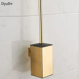 Portaspazzolino galvanica in acciaio inossidabile dorato con manico lungo set di tazze per scopino el accessori per il bagno pulizia a parete 230710
