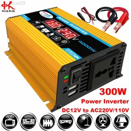 ジャンプスターター KMIND 車用電源インバーターコンバータ DC 12V から AC 110V 220V 300W ピーク 4000W 変圧器急速充電 USB 太陽電池家庭用 HKD230710