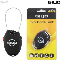 Bike Locks Giyo Tescopic Wire Rope Steel Cab Bicyc Code Lock Car Sd Helmet High-precision Code Wheel Password Lock for Bike HKD230710