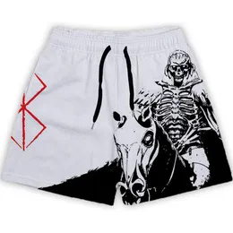 Мужские шорты аниме Berserk Shorts Fashion Casual тренажерный зал для летней сетки, дышащие мужчины, женщины баскетбол, бегущие быстро сушили, 230710