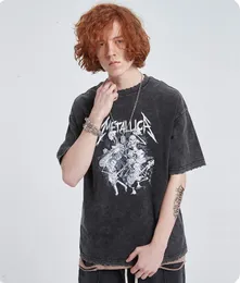 Homens camisetas Mens Artie Mens Verão Rock Escuro Manga Curta Camiseta High Street Harajuku Estilo Impresso Algodão Tshirtf