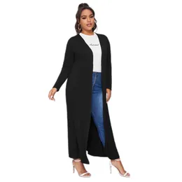 Conjuntos plus size manga longa primavera verão elegante cardigans feminino solto casual frente aberta jaqueta espanador feminino tamanho grande casaco 4xl 5xl