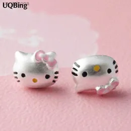 New Arrivals Cute Cat Silver Color 925 Stamp Stud Earrings For Women Animal Jewelry Pendientes Brincos L230620