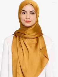 Ethnische Kleidung, plissierter Seidensatin-Hijab-Schal für muslimische Frauen, Turban-Schal, Premium-einfarbiges Wickel-Kopftuch, Schals, Hoofddoek Hijabs Frau