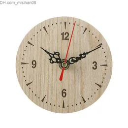 Wall Clocks New small wooden wall clock with retro and unique kitchen and living room decoration Z230712