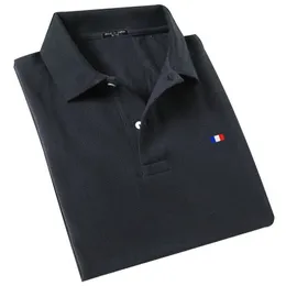 Polo da uomo di alta qualità 100% cotone polo da uomo manica corta slim fit bavero t-shirt top traspirante confortevole bandiera ricamo 230710