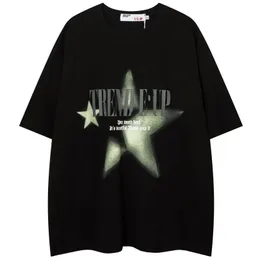 Magliette da uomo American Harajuku Fashion Personality streetwear Maniche corte Y2K Retro Hip Hop Maglietta da uomo e da donna con grafica allentata 230710