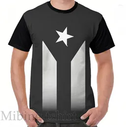 Camisetas femininas com estampa engraçada camisa masculina tops femininos Porto Rico preto branco bandeira de protesto camiseta gráfica decote em O manga curta casual