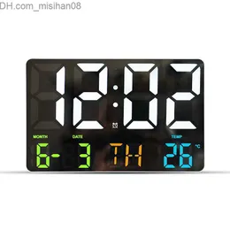 Настенные часы Светодиодные цифровые настенные часы Большие температуры и дата отображение Электронные светодиодные часы с дистанционным управлением