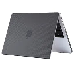 Casos Macbook Para Air Pro 13 14 16 Polegada Frost Hard Capa Traseira Corpo Inteiro Design de Fibra de Carbono Apple Laptop Shell A1932 A1706 A2442 A2485