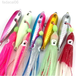 Beten Lures Inchiku Jig Fiske Lure Vikter 40-200g Metallhuvud Isca Artificiellt lysande bete Bläckfisk BKK Krok Bas Havsfiske Pesca Mar HKD230710