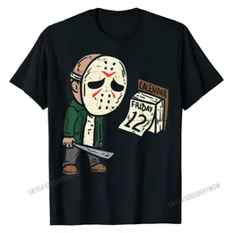 Trincheira sexta-feira 12th engraçado dia das bruxas filme de terror humor tshirt masculino venda quente fiess apertado topos camisa de algodão tshirts aniversário