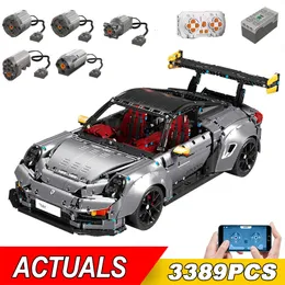 Diecast Model Technical APP Remote Control Moter Power Car Building Blocks Bricks Super Speed Racing T5026 Sets Toys Kids Christmas Gifts 230710