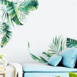 Adesivos de parede estilo moderno papel de parede interior plantas verdes floresta tropical folha decalque jato de tinta decoração da casa