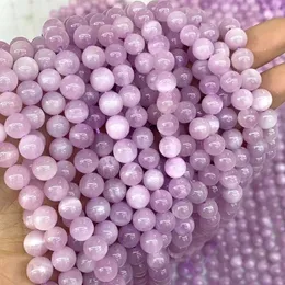 Syntetyczny kwarc 68mm naturalny AAA Kunzite fioletowy kamień Spodumene koraliki okrągły klejnot luźne do tworzenia biżuterii DIY akcesoria do bransoletki 230707