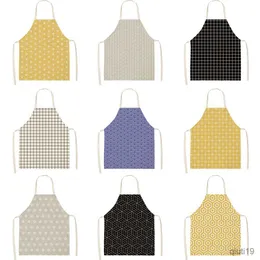 Kitchen Apron Parent-child apron mother and daughter home kitchen female fashion version of the creative plaid sleeveless cute apron R230710