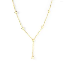 Anhänger Halsketten LUXUKISSKIDS 49 cm 5 cm Lange Halskette Frauen Punk Stil 6mm Gold Farbe Stern Inoxidable Mujer Tasesel Schmuck