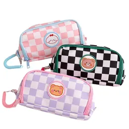 Bolsas de lápis Portáteis Estojo de Urso de Desenho Animado com Caneta Inserir Animal Bolsa Bonita Aluno Escola Artigos de Papelaria Armazenamento Lona Menina 230707